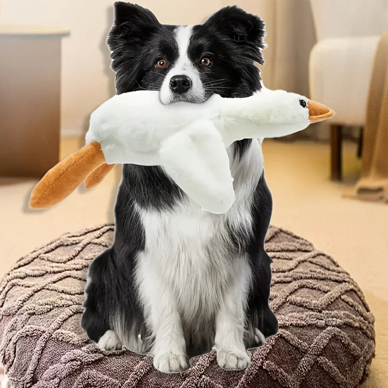 Large Plush White Duck Dog Toys Realistic Goose Design Dolls Suitable for Dogs Chew and Play Best Pet Supplies