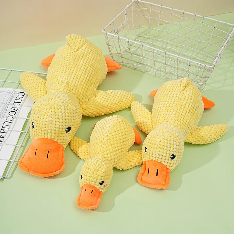 Dog Toys Plush Companion Sleeping Duck  for Small Large Dogs Bite Resistant Teeth Grinding Sound Relief Duck  Toy