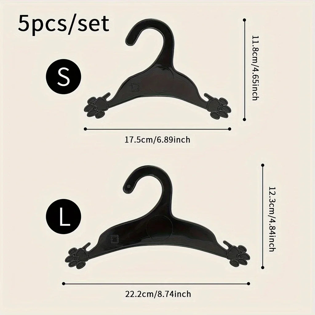 5pcs-Pets Dogs Cats Clothes Plastic Cute Paw Shape Hanger Dogs Clothes Storage Save Space Wardrobe Storage Rack Dog Accessories