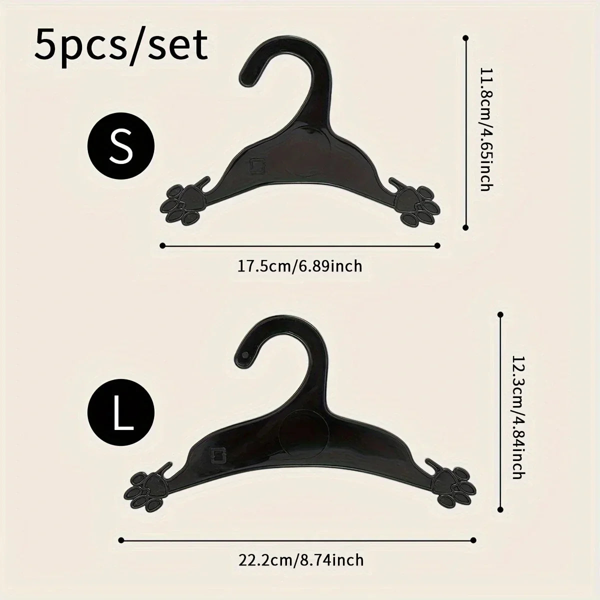 5pcs-Pets Dogs Cats Clothes Plastic Cute Paw Shape Hanger Dogs Clothes Storage Save Space Wardrobe Storage Rack Dog Accessories