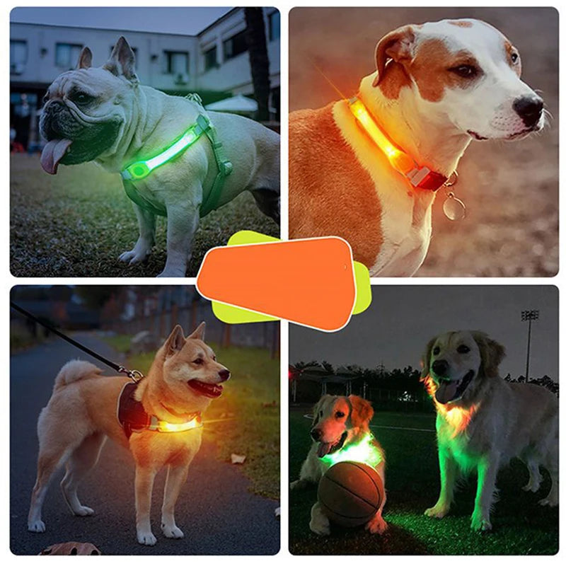 Anti Dog Lost Safety Glowing Collar LED Light Strip Suitable Pet Leash Harness Dog Accessories Outdoor Night Safety Warning