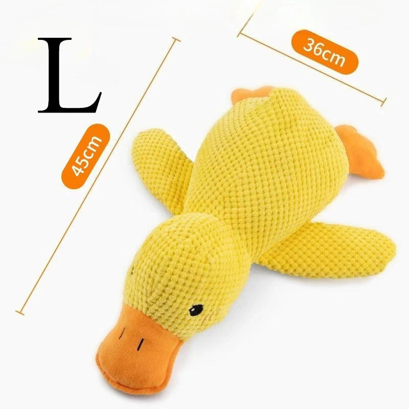 Dog Toys Plush Companion Sleeping Duck  for Small Large Dogs Bite Resistant Teeth Grinding Sound Relief Duck  Toy