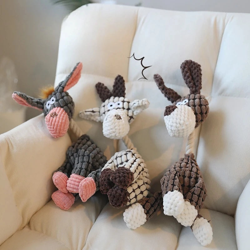 Cute Dog Toys for Small Large Dogs Animal Plush Dog Squeaky Toy Puppy Chew Toys Bite Resistant Pet Toy For Dogs Squeaker