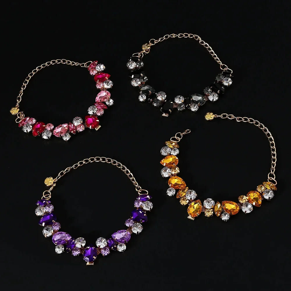 Pet Cat Accessories Luxury Cat Crystal Chain Necklace Adjustable Wedding Diamond Collar for Small Dogs Kitten Cat Puppy Necklace