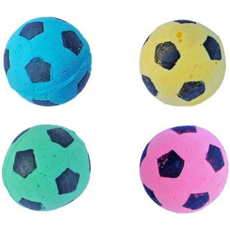 4pcs Cat Toys Latex Foam Ball Interactive Chasing Self Entertainment Teething Toys Soft Comfortable Fast Rebound Pet Supplies