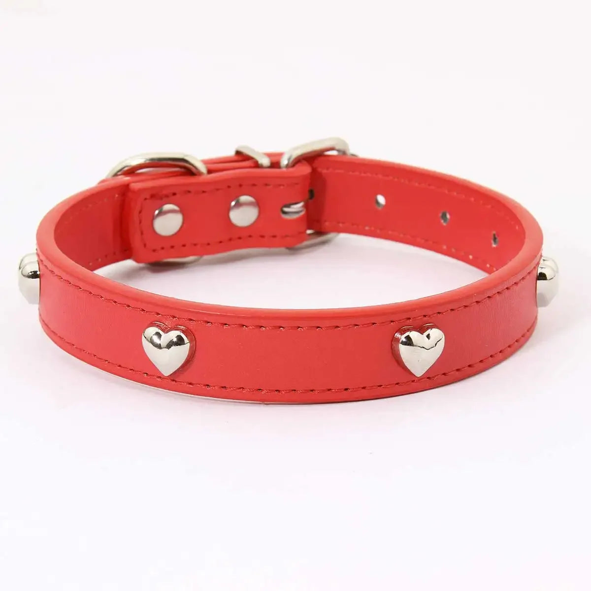PU Leather Durable Pet Dog Collars with Love Puppy Pug Collars for Small Large Dog Chihuahua Cat Accessories collar perro