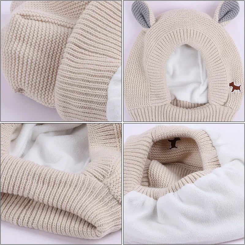 Kawaii Knitted Hat for Medium Large Dogs Autumn Winter Dog Accessories Pet Outdoor Supplies Labrador French Bulldog Headwear