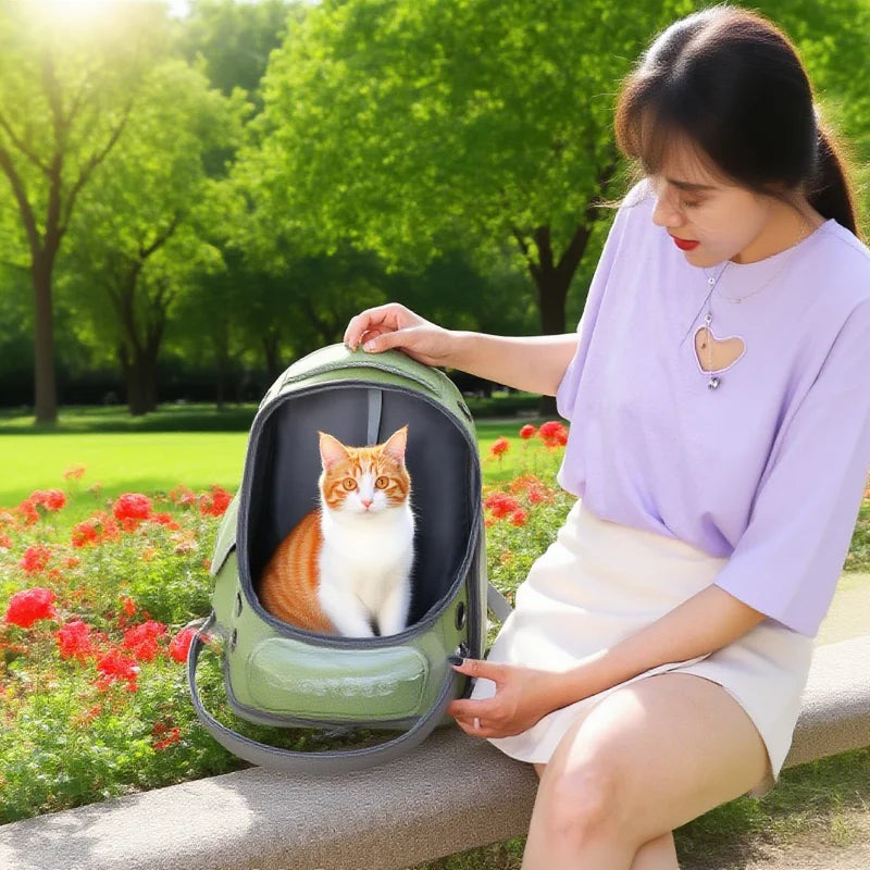 2025 Transparent Pet Carrier Backpack Breathable Cat and Small Dog Bag Outdoor Travel Shoulder Bag Pet Supplies Cat Accessories