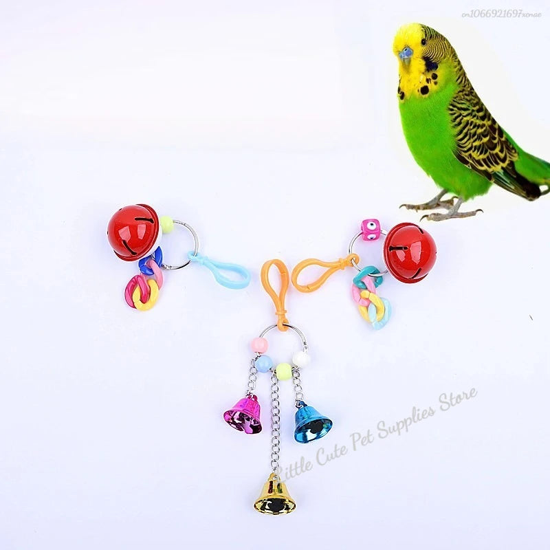 Pack Bird Toy Cage Bird Accessories Wood Parrot Toys Bird Toy Swing Suspension Bridge Ball Cage Bells Pet Supplies Set