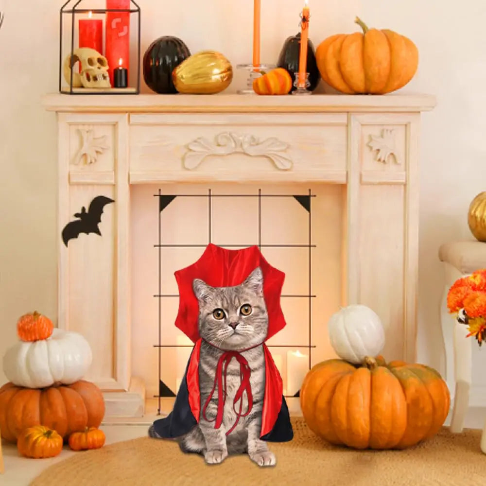 Cute Halloween Pet Costumes Cosplay Vampire Cloak For Small Dog Cat Kitten Puppy Dress Kawaii Pet Clothes Cat Accessories Gift
