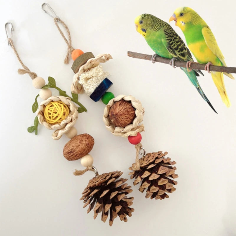 Bird Chewing Toy Funny Cotton Rope Parrot Toys Bite Resistant Bird Tearing Toy Cockatiels Training Toys For Pets