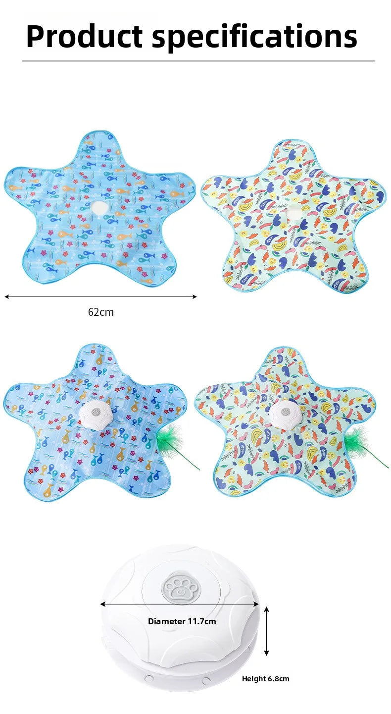 Cat Toys Interactive Hide and Seek Cat Toy with Mouse Squeaky Motion Activated Moving Concealed Feathers Kitten Teaser Toy