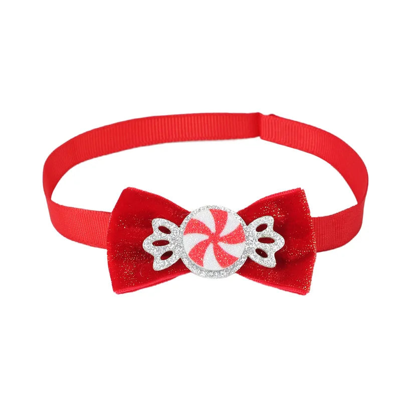 1pc Christmas Pet Bow Tie, Red With Christmas Elements, Mini Cute Tie Suitable For Pet Christmas, Creative Dog Accessories ﻿