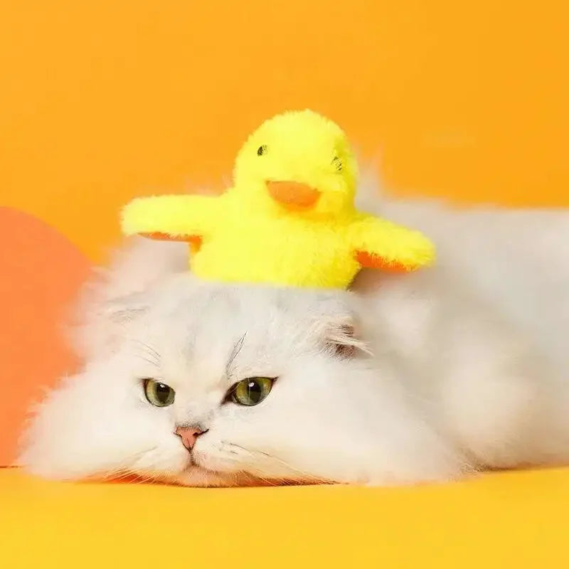 Flapping Duck Interactive Cat Toys Electric Bird Toys Washable Cat Plush Toy with Vibration Sensor Sound Cats Game Kitten