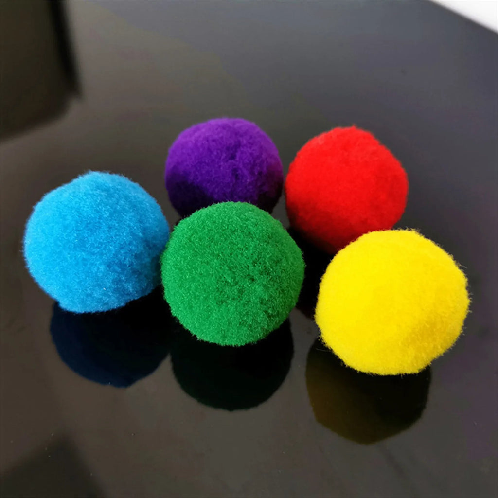 10/50/100 pcs Cute Funny Cat Toys Stretch Plush Ball Cat Toy Ball Creative Colorful Interactive Cat Pom Pom Cat Chew Toy