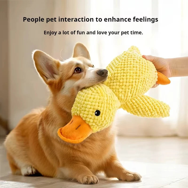 Plush Companion Sleeping Duck Dog Toys for Small Large Dogs Bite Resistant Teeth Grinding Sound Relief Duck Sound Toy 2025 New