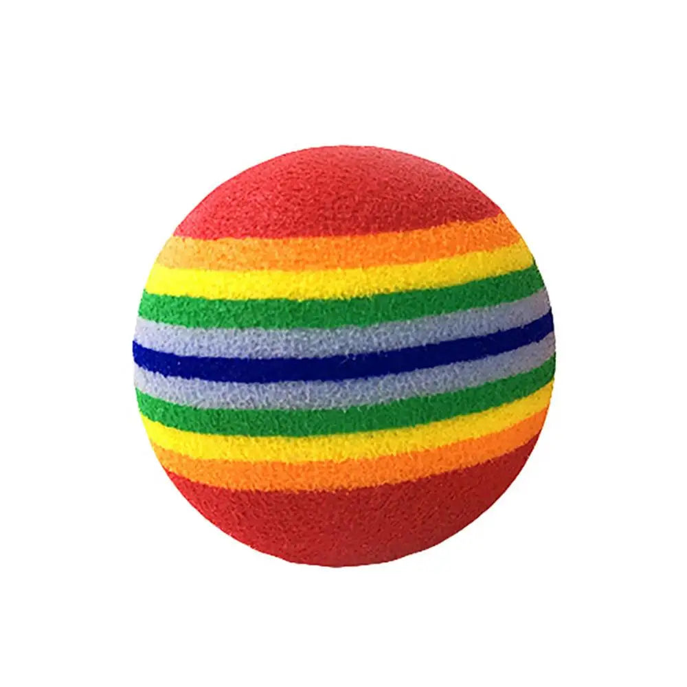 Funny Pet Dog Puppy Rainbow Striped Chewing Interactive Ball Teething Toy indoor toy balls funny cool toys for dogs and cats