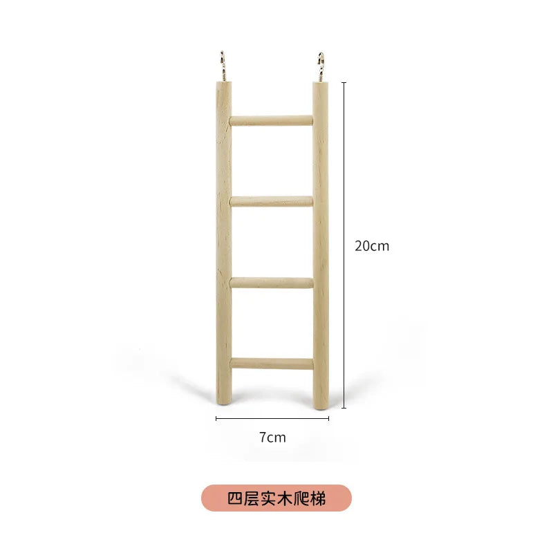 1PC Birds Toy Wooden Ladders Swing Scratcher Perch Climbing 3/4/5/6 Ladder Bird Cage Hamsters Parrot Toys Hanging Pet Supplies