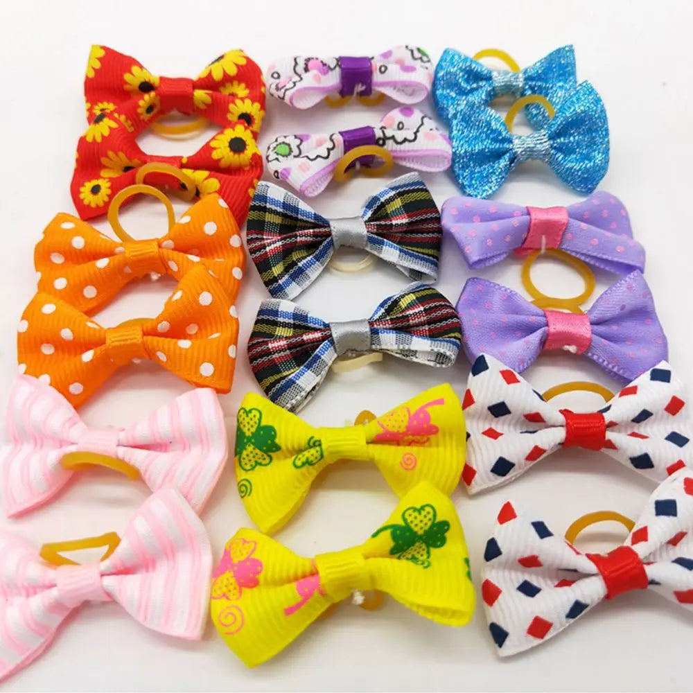 10/20pcs Dog Grooming Hair Bow Christmas Dog Headwear Mixed Color Small Dog Accessories  Dog Accessories Christmas Accessories