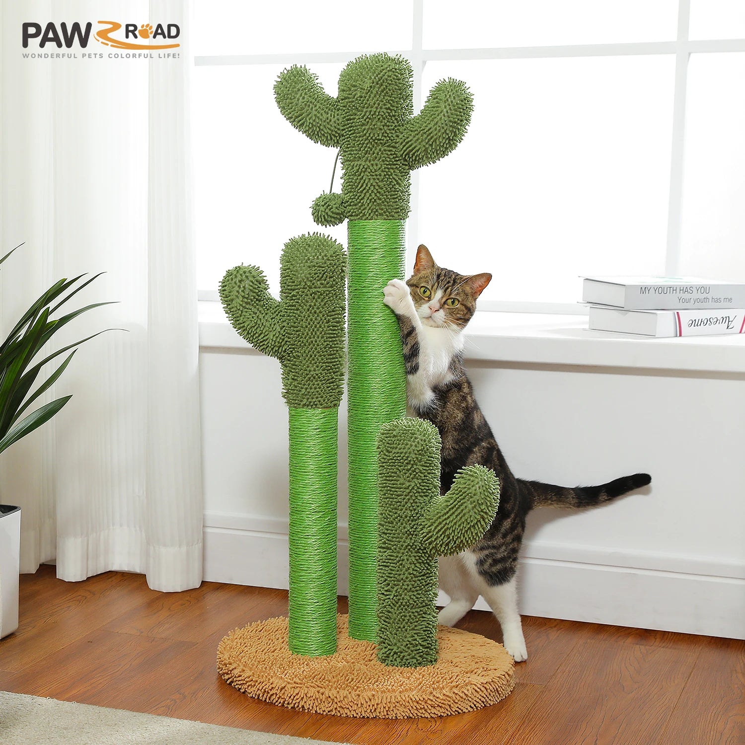 Cactus Cat Tree Small Cat Tower with Spacious Condo,Cozy Hammock,Dangling Ball,Scratching Post Cat Accessories for Indoor Cats