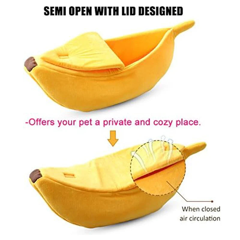 Banana Shaped Pet Bedding Comfortable Cat Nest Mat Winter Cushion Warm Soft Funny Kitten Sleeping Bag Cute Cozy Dog Accessories