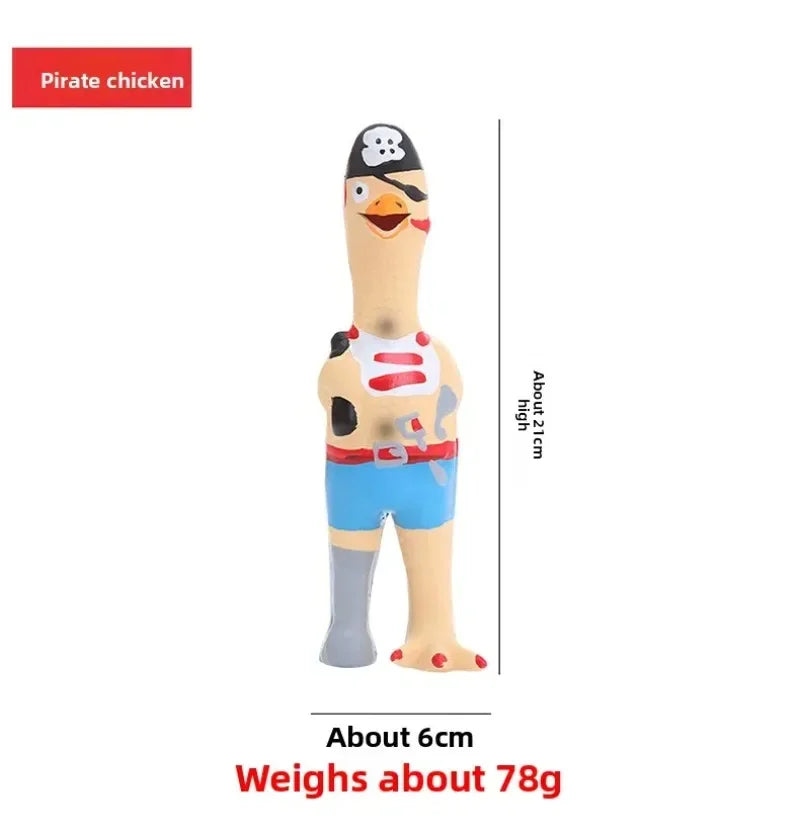Squeaky Latex Chicken Dog Toys Funny Pirate Soldier Chef Bikini Shapes Loud Scream Chew Toy Pets Squeaky Latex Chicken Toy