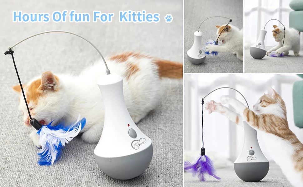Cat Interactive Toys Funny Feather Kitten Teaser Indoor Play Automatic Toy Gift Cat Feather Toy