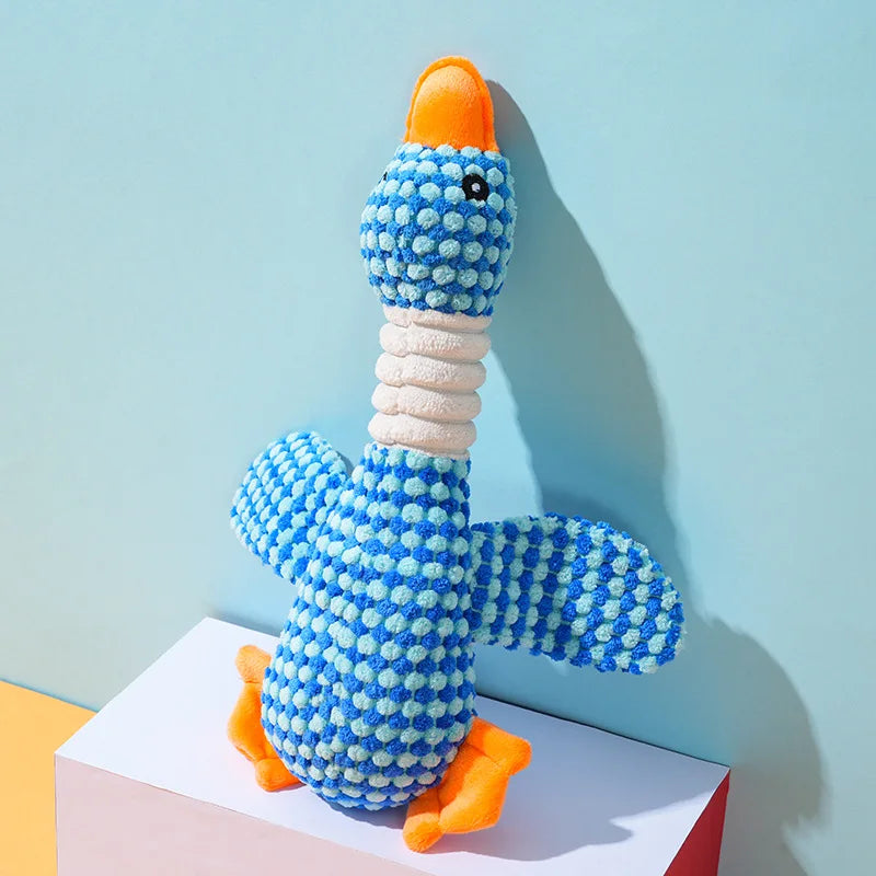 Dog Toys Plush Animal Toy Wild Goose Chewing Toy for Small Medium Large Dogs Cats Teeth Cleaning Toys Pet Squeak Toy for Puppy