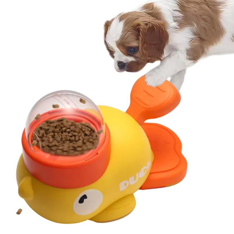 Little yellow duck pet leaking device pet interactive toys educational training device pet feeding device puppy leaking toys