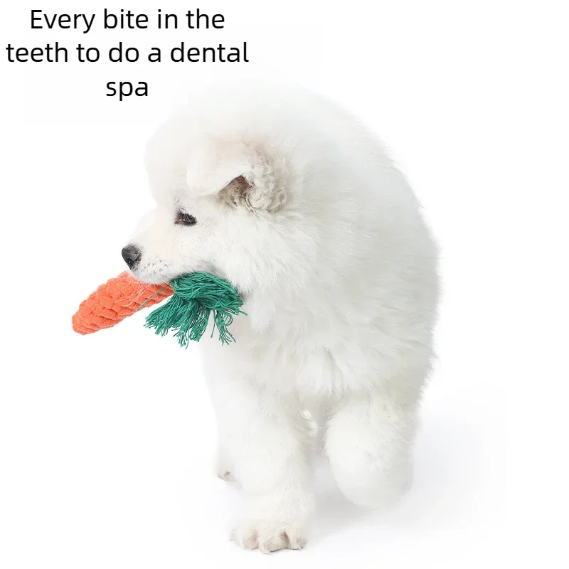 Chew Toys for Small Dogs Cleaning Teeth Dog Toys Bite Resistant Pet Dog Puppy Carrot Cotton Rope Pet Playing Toy Accessories