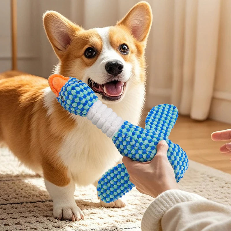 Dog Toys Plush Animal Toy Wild Goose Chewing Toy for Small Medium Large Dogs Cats Teeth Cleaning Toys Pet Squeak Toy for Puppy