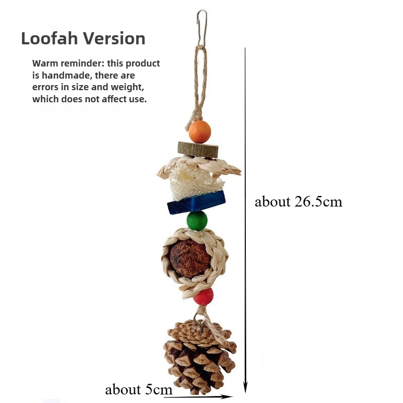 Bird Chewing Toy Funny Cotton Rope Pinecone Parrot Toys Bite Resistant Bird Tearing Toy Cockatiels Training Cage Toys For Pets
