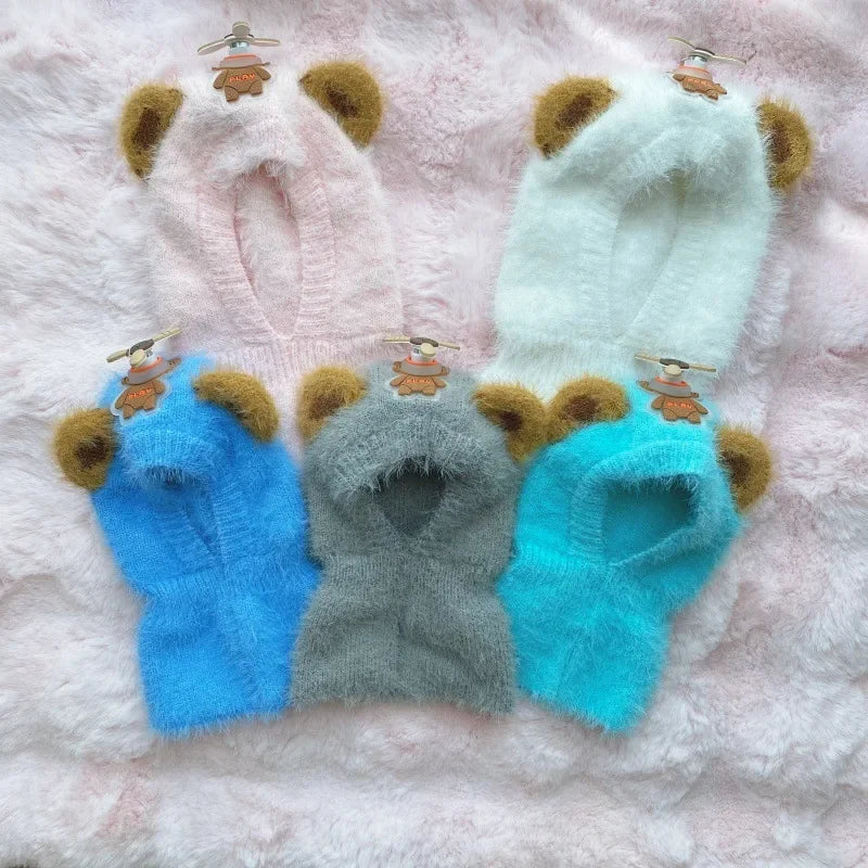 Pet's New Winter Cartoon Cute Warm Knitted Hat Puppy Accessories Dog Birthday Dog Accessories for Small Dog Hat Caps