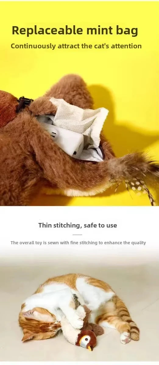 Interactive Flying Bird Cat Toy (with Catnip) Toy Flapping Bird Cat Toy Flying Interactive Flapping Chirping Bird Cat Toy