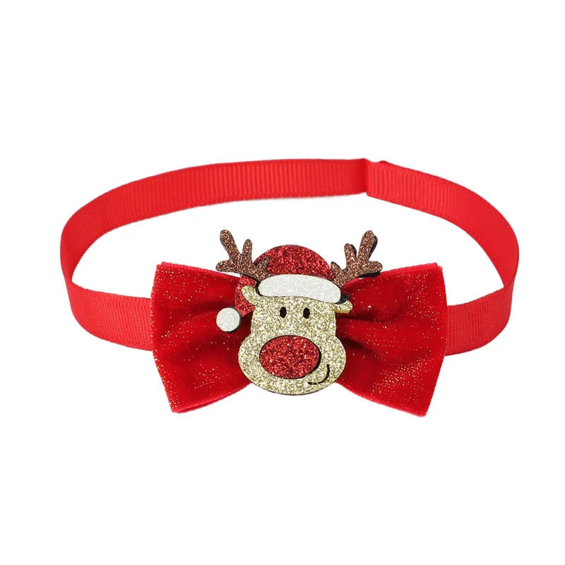 1pc Christmas Pet Bow Tie, Red With Christmas Elements, Mini Cute Tie Suitable For Pet Christmas, Creative Dog Accessories ﻿