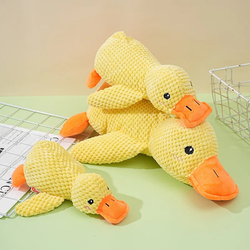 Dog Toys Plush Companion Sleeping Duck  for Small Large Dogs Bite Resistant Teeth Grinding Sound Relief Duck  Toy