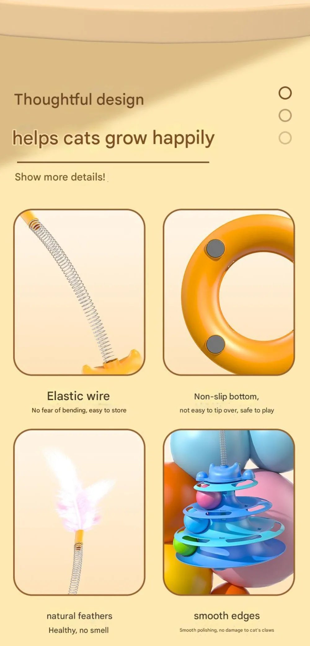 New Interactive Cat Toys Rotatable Intelligence Training Pet Cat Turntable Balls Feather Cat Amusement Plate Pet Supplies