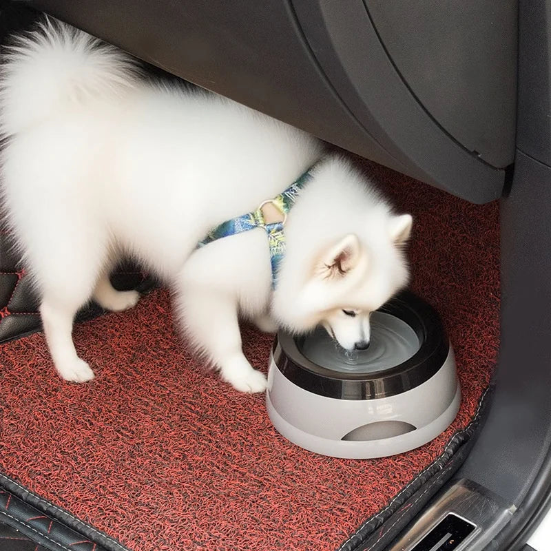 Portable Plastic Pet Dog Bowls Floating Design No Spill Cat Bowl Water Feeder Dry Mouth Dog Accessories