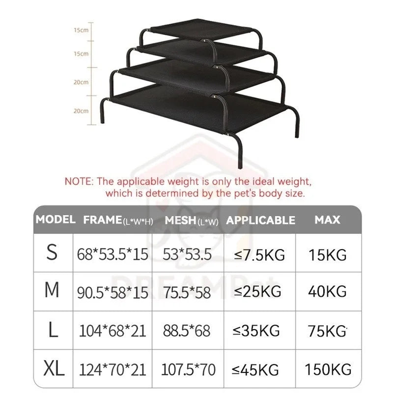 Elevated Dogs Bed Cat Folding Pet Camping Bed Cat Dog House Portable Removable Washable Cats Kennel Puppy Beds Dog Accessories