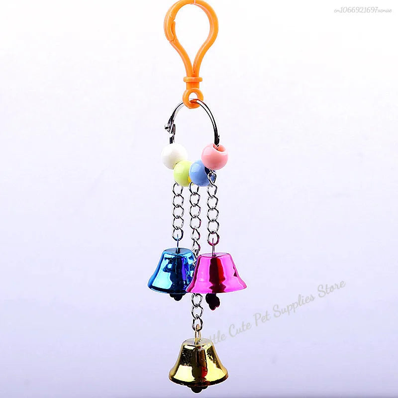 Pack Bird Toy Cage Bird Accessories Wood Parrot Toys Bird Toy Swing Suspension Bridge Ball Cage Bells Pet Supplies Set