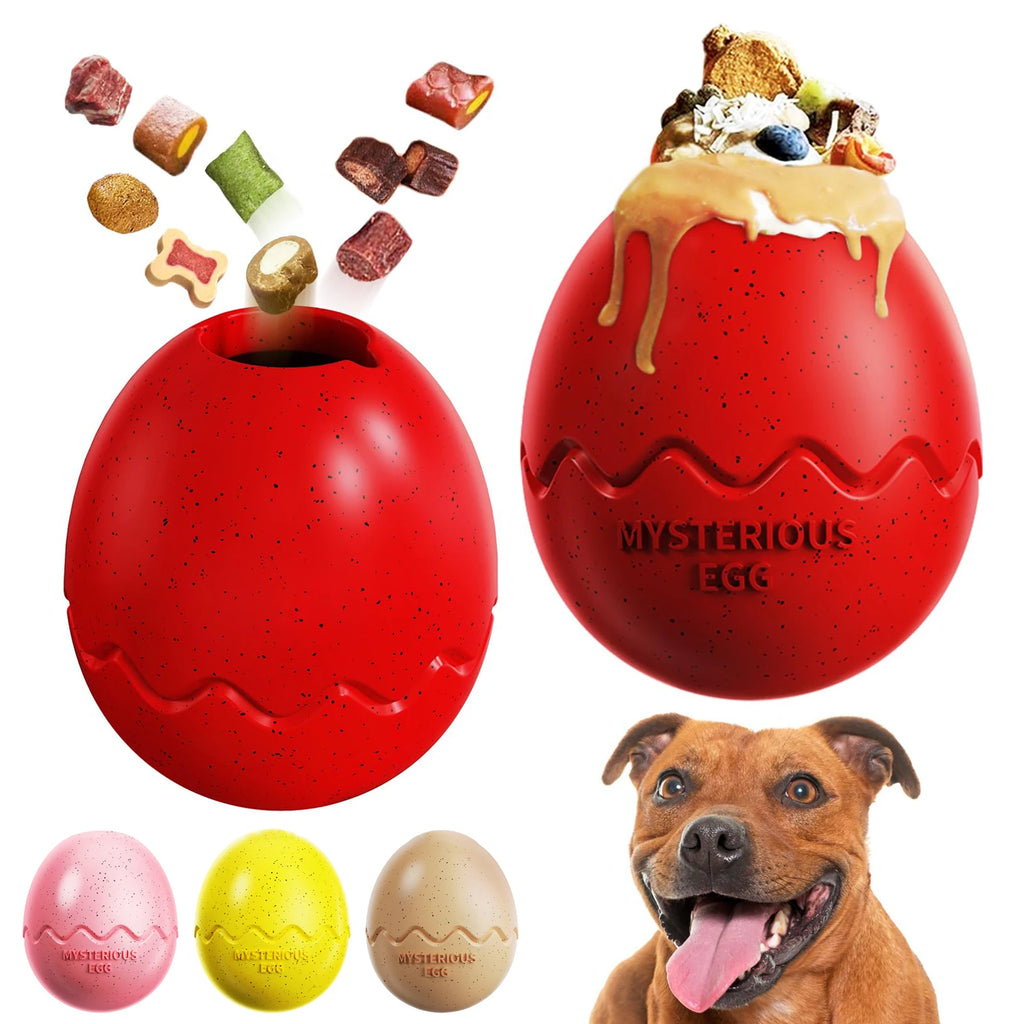 Dog Chew Toys Larger Dinosaur Egg Shape Pet Toys Slow Feeder Clean Teeth Interactive Food Cups Release Anxiety Dog Accessories