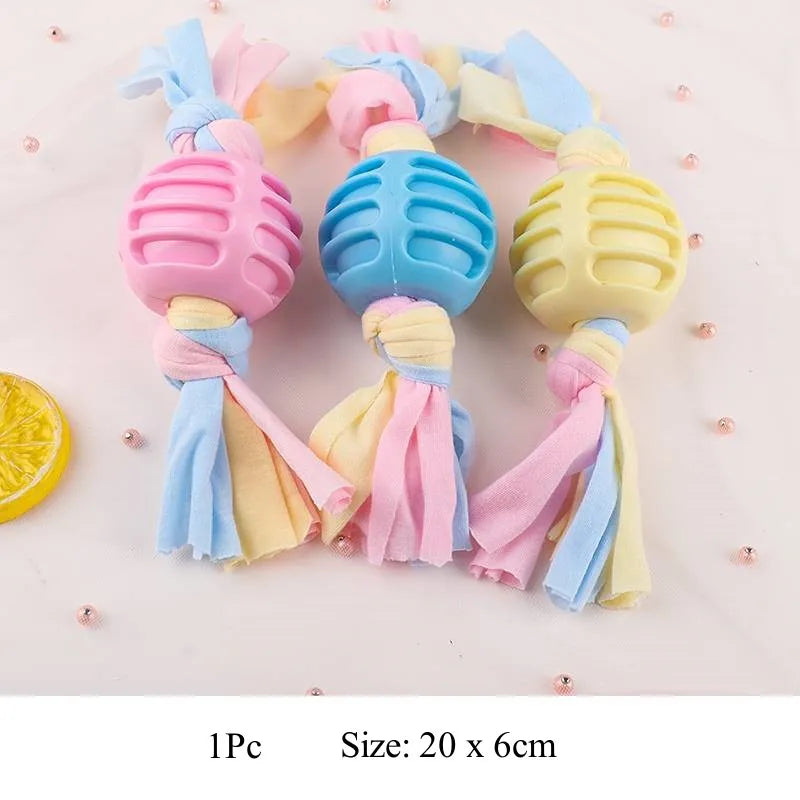 Pet Dog Toys For Small Dog Chews TPR Knot Toys Bite Resistant Molar Teeth Cleaning Dog Training Supplies Interactive Accessories