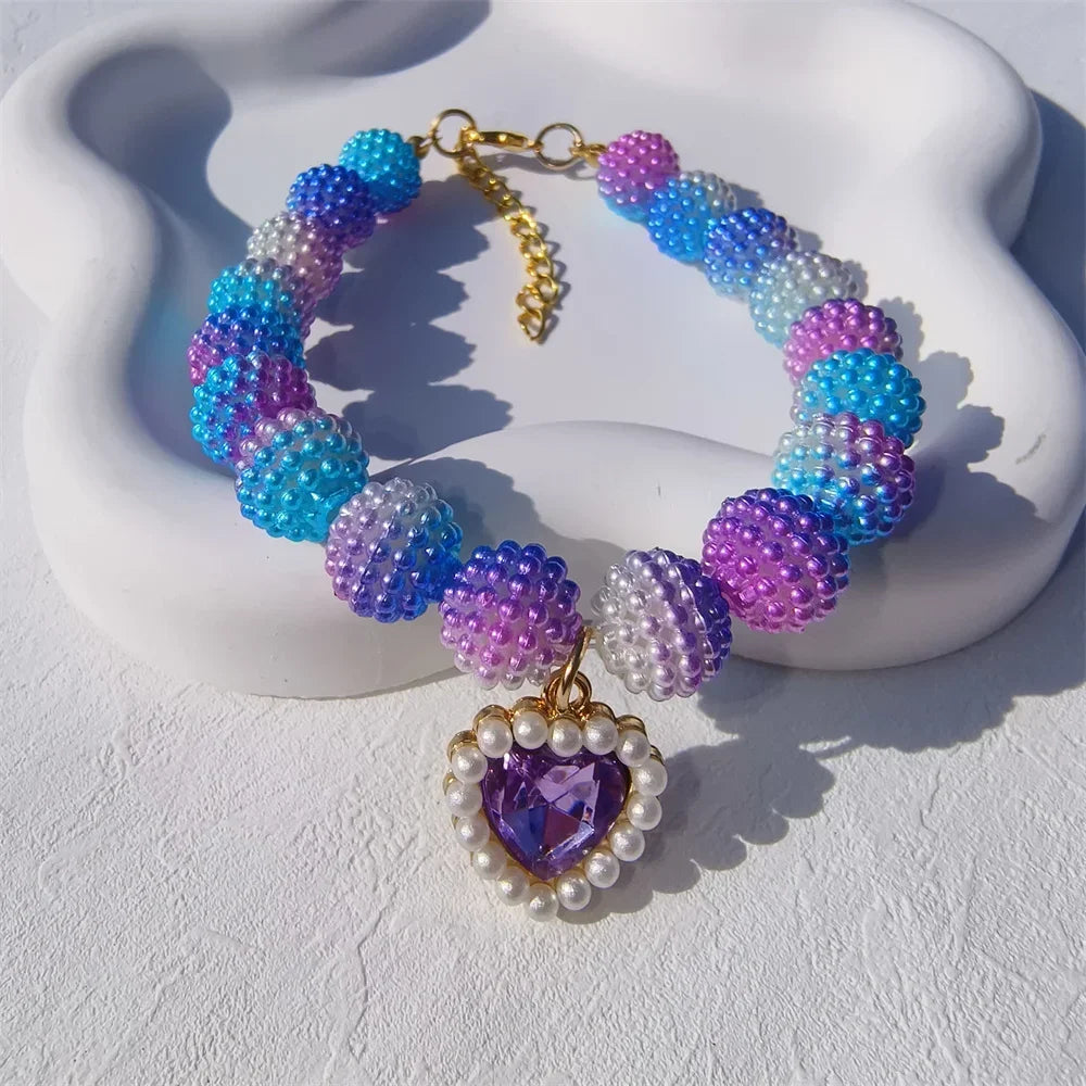 Fashion Pearl Yangmei Ball Beads DIY Pet Jewelry Making Necklace for Cat Dog Neck Decoration Pet Supplies Dog Accessories