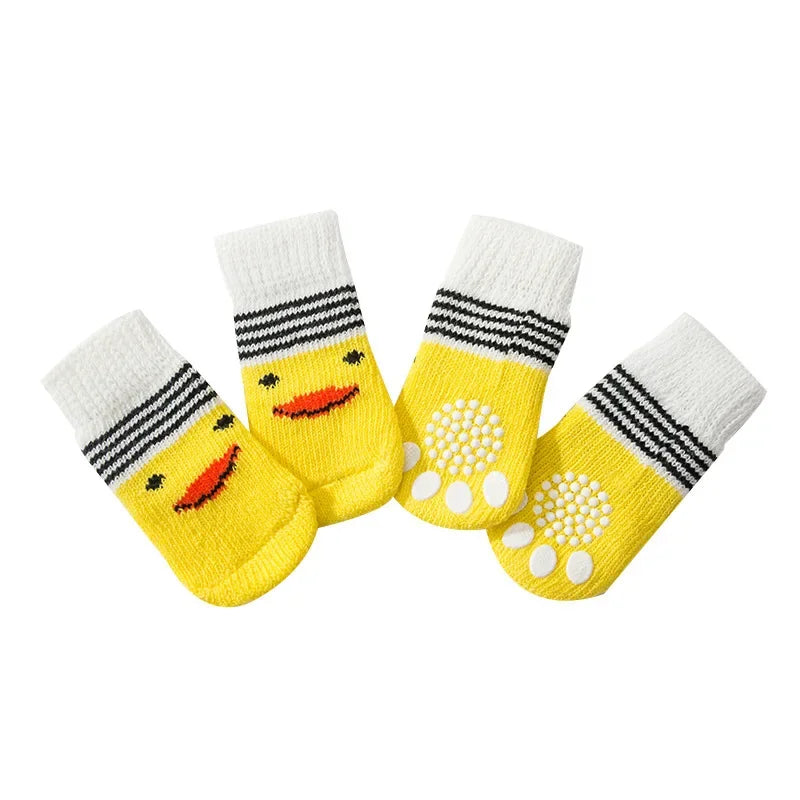 Puppy Dog Knit Socks Autumn Cute Winter Pet Socks Anti-Slip Knitted Small Dogs Shoes Warm Paw Protector Dog Accessories
