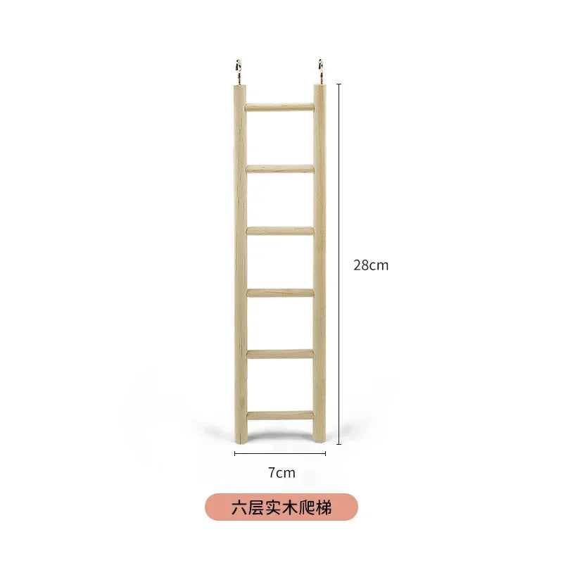 1PC Birds Toy Wooden Ladders Swing Scratcher Perch Climbing 3/4/5/6 Ladder Bird Cage Hamsters Parrot Toys Hanging Pet Supplies