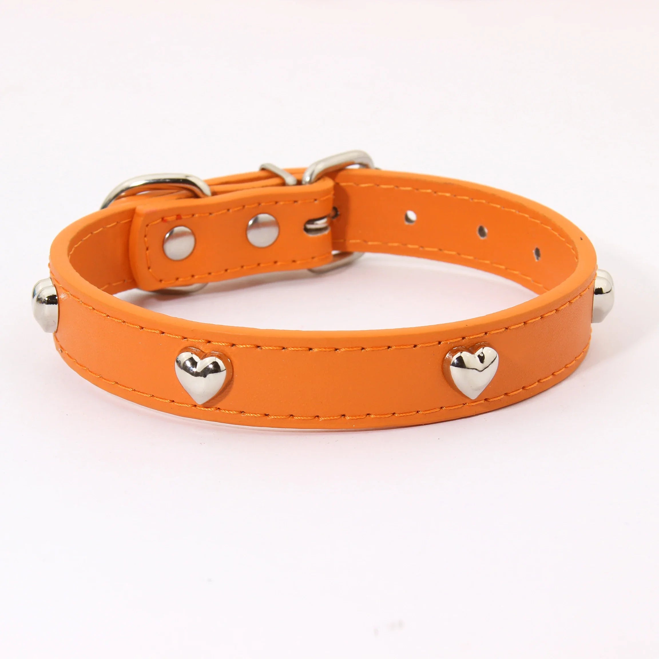 PU Leather Durable Pet Dog Collars with Love Puppy Pug Collars for Small Large Dog Chihuahua Cat Accessories collar perro