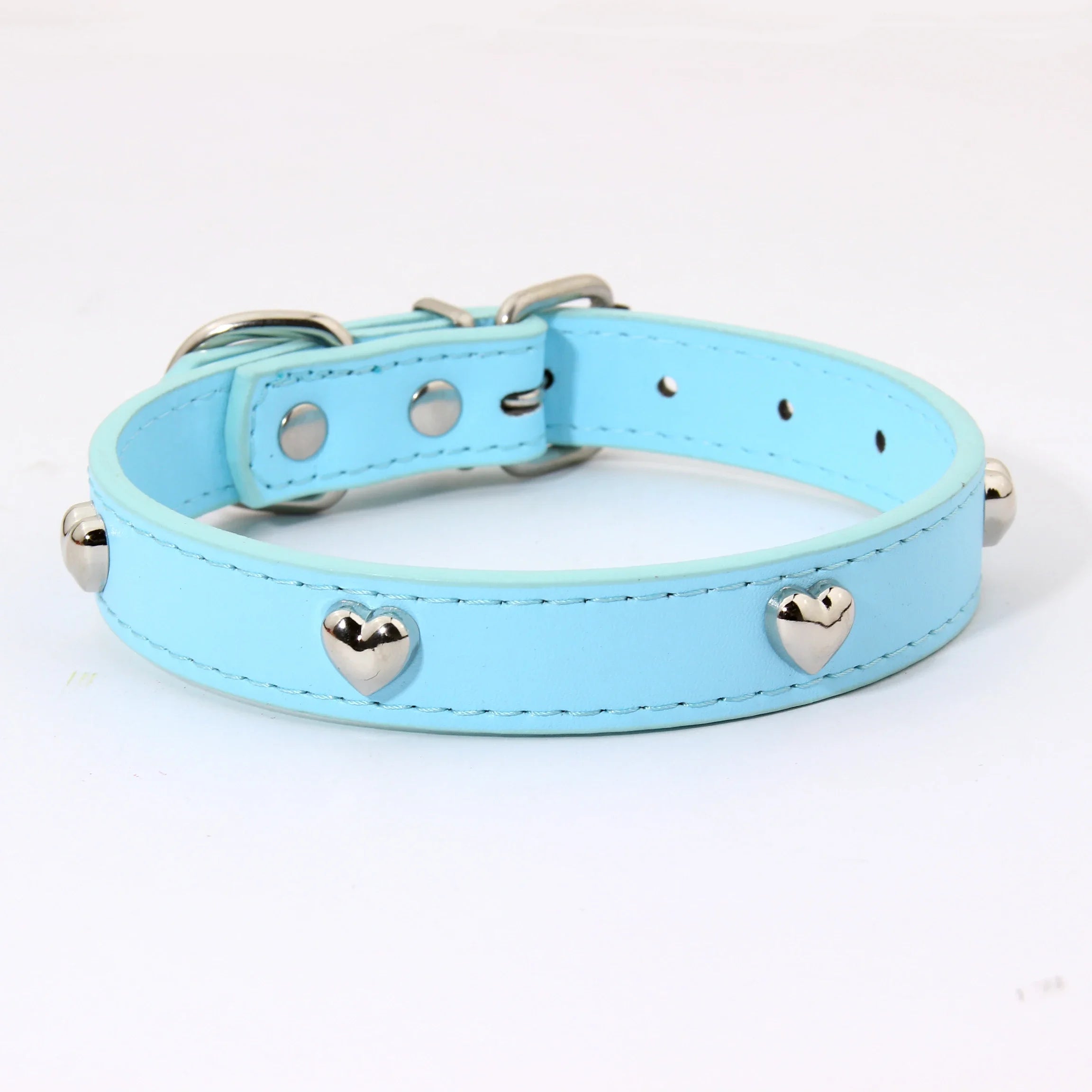 PU Leather Durable Pet Dog Collars with Love Puppy Pug Collars for Small Large Dog Chihuahua Cat Accessories collar perro