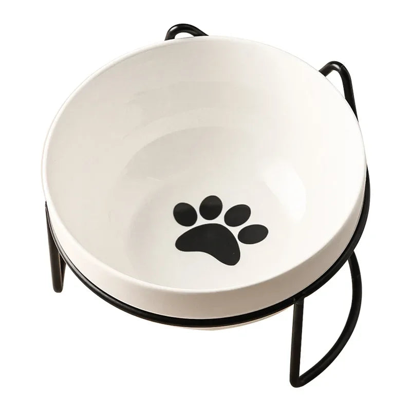 Ceramic Bowl Kitten Puppy Ceramic Bowl 500ML Pet Water Feeder Cat Food Feeding Dish Dispenser with Raised Stand Cat Accessories