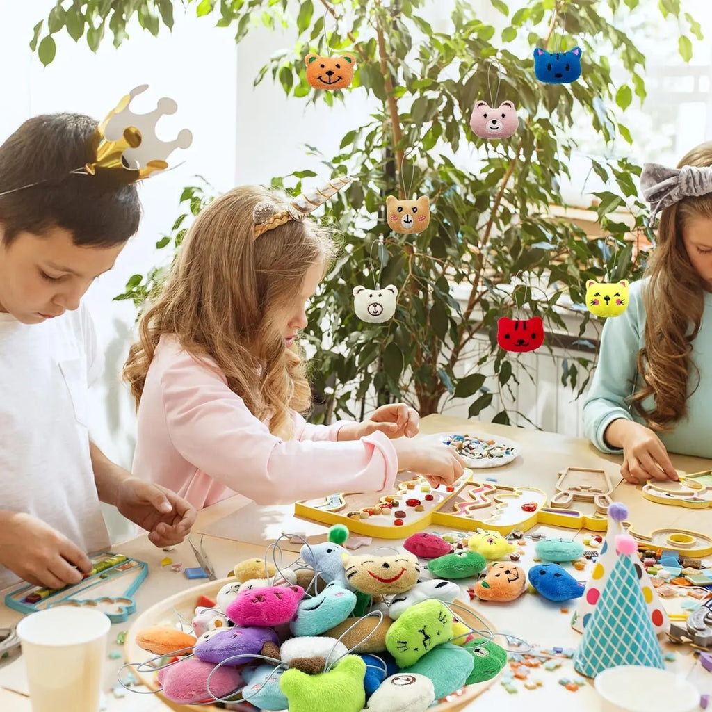 24-100Pcs Mini Animal Plush Toys Set Cute Small Animal Stuffed Toy Keychain for Party Favors for Goody Bag Easter Egg Stuffers