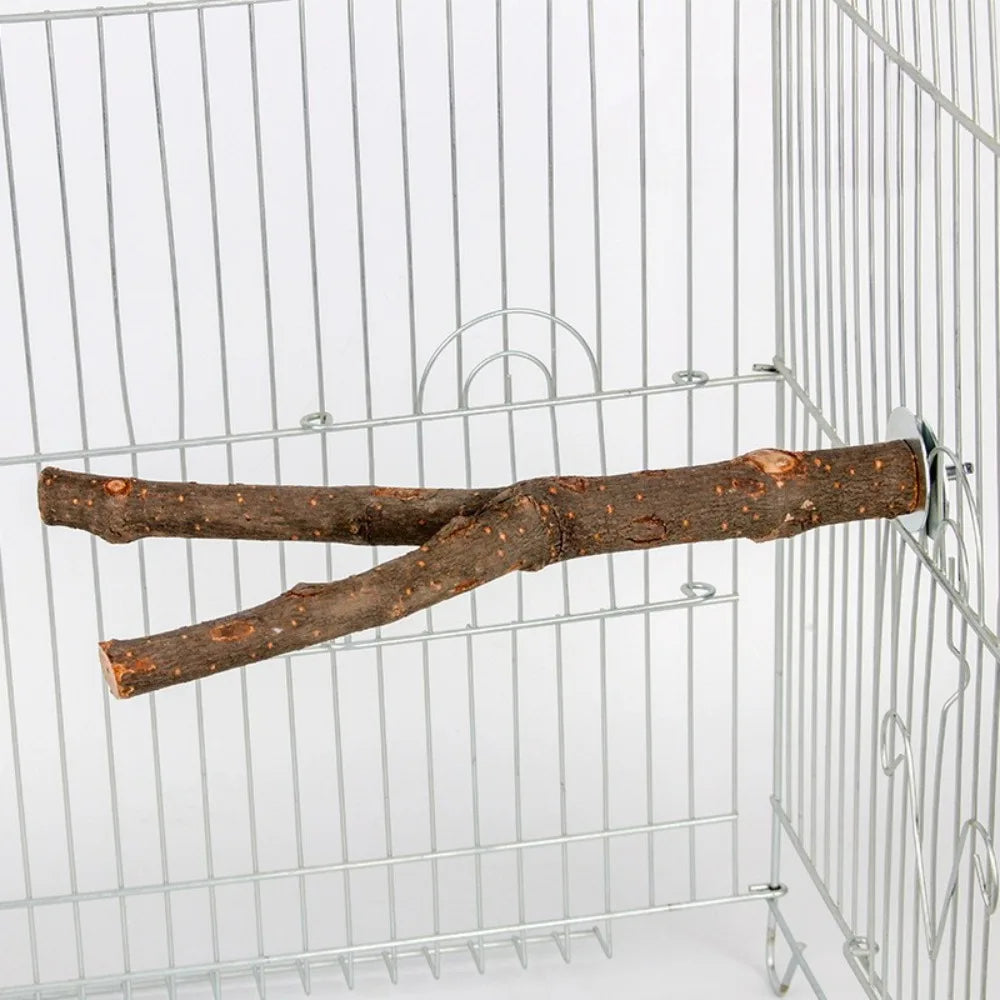 20/30/35cm Bird Toys Natural Log Tree Fork Birdcage Bifurcated Station Stand Parrots Chew Toy Standing Pole Durable Bird Toys